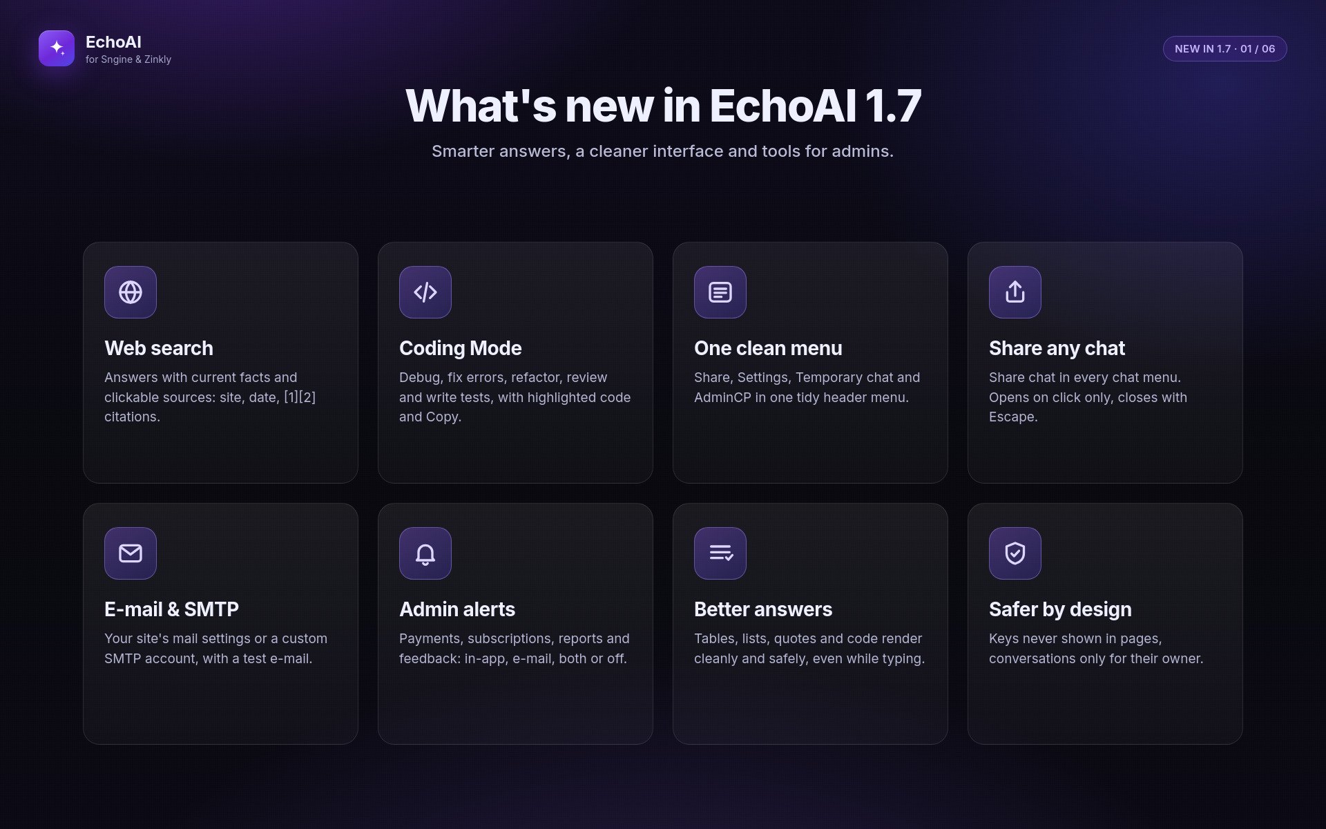EchoAI – The Ultimate AI Assistant for Sngine and Zinkly screenshot 1